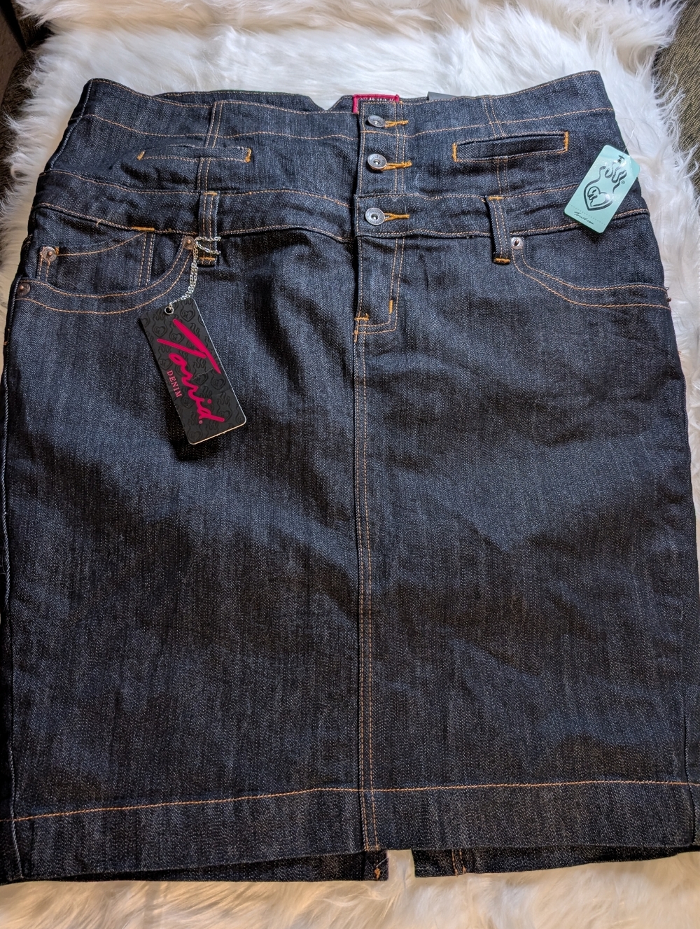 Torrid High Waist Knee Length Denim Skirt